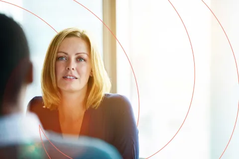 A business woman in a meeting