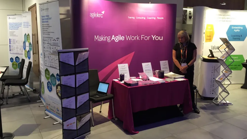 an agileKRC stand at an event