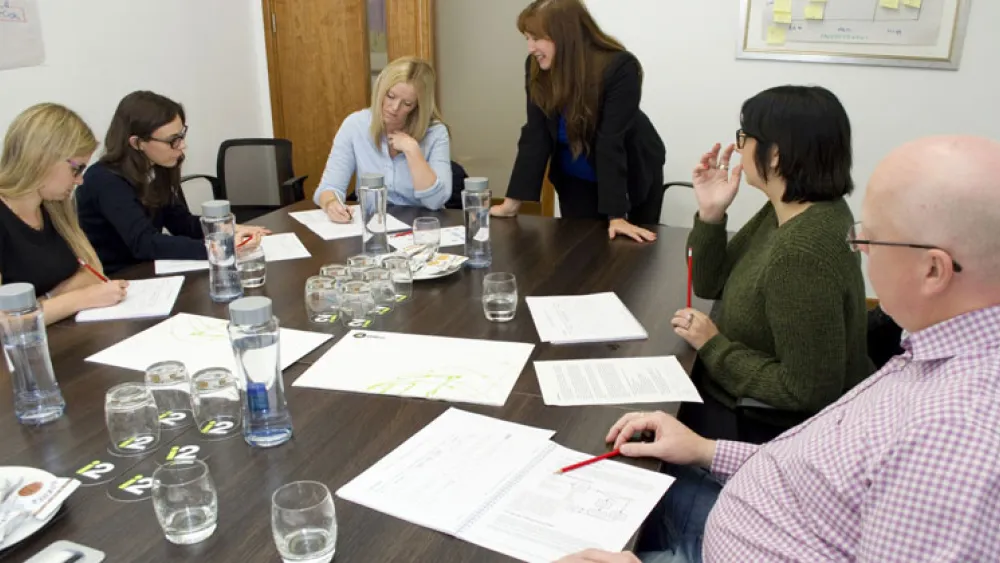 A Knowledge Train classroom whilst a course is in session