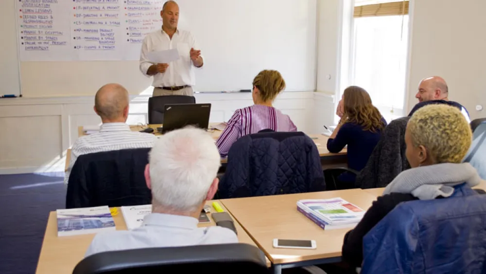 A Knowledge Train classroom whilst a course is in session